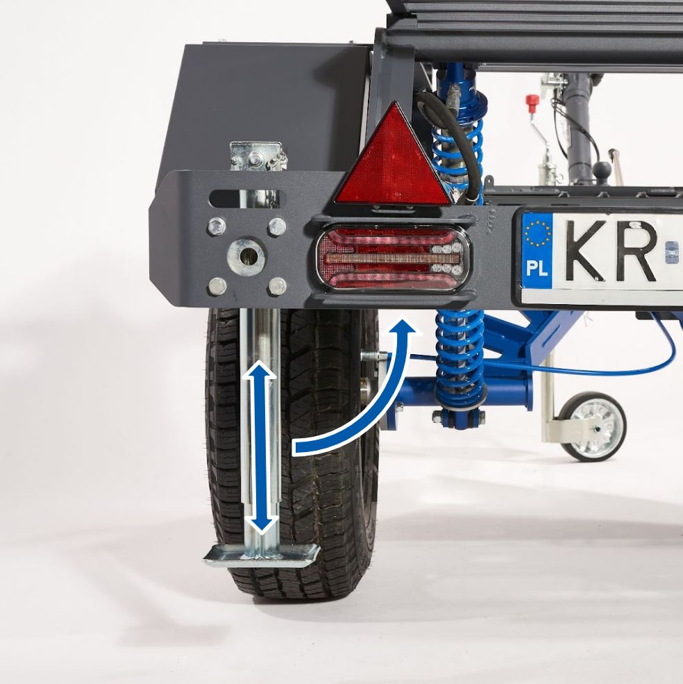 Zestaw 2 podpór do przyczepy z przyłączami